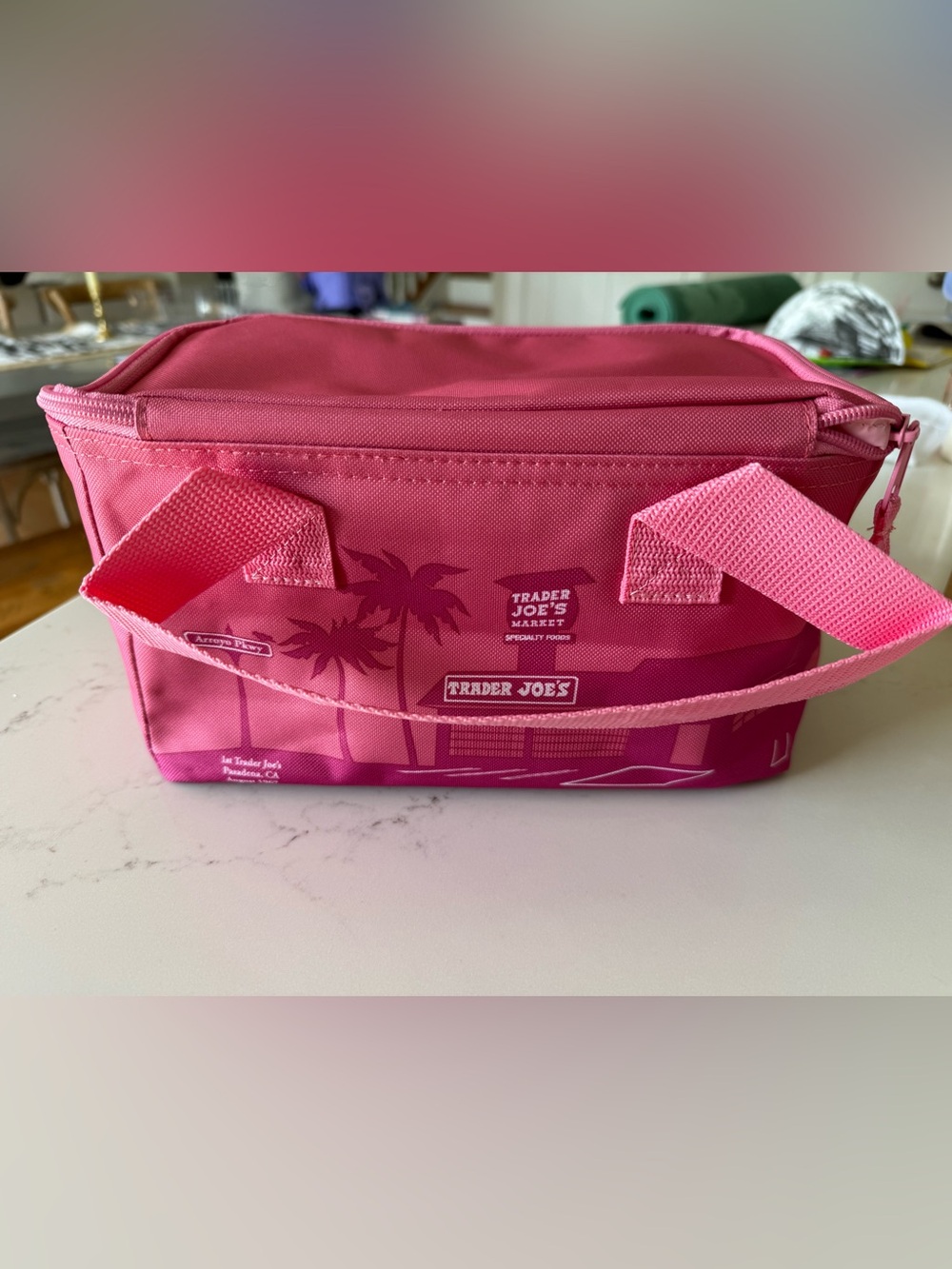 Trader Joe's Pink Insulated Tote Bag for Food Storage - Picture 4 of 8